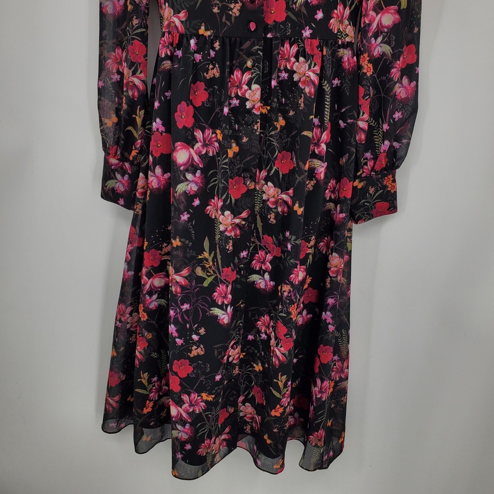 NWT Ted Baker Adriela Fern Forest Floral Butterfly Midi Dress Black 0-2 Fairy - Picture 13 of 13